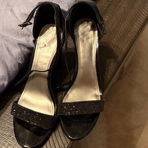 Worthington Black Glitter Heels